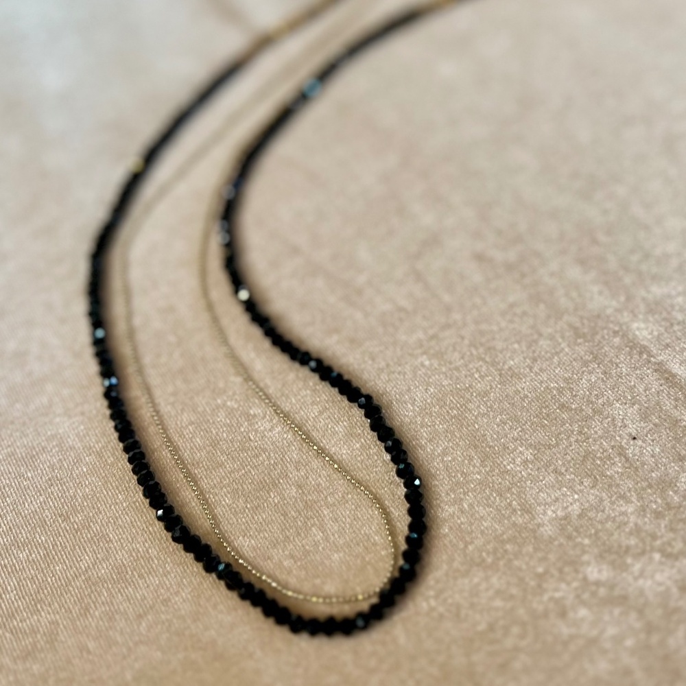 Dual strand necklace- subtle sparkle office to night out.